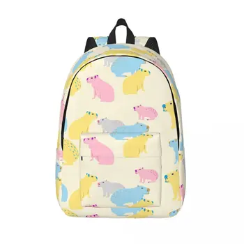 Рюкзак для ноутбука с красочным рисунком Капибары, мужская и женская базовая сумка для колледжа, школьника, сумки с дикими животными Южной Америки