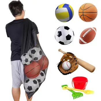 Сетчатая сумка на шнурке, переносные футбольные спортивные мячи, сумки для хранения баскетбола, волейбола на открытом воздухе, Многофункциональный органайзер для хранения