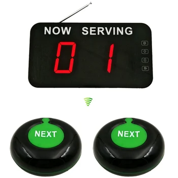 Система управления номером очереди Система ожидания со светодиодным дисплеем системы управления очередью и 2 шт. кнопкой 
