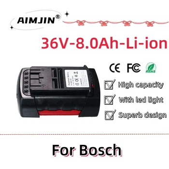 Сменные литий-ионные аккумуляторы 36V 8000mAh для электроинструментов BOSCH Li-ion BAT810 BAT836 BAT840 GBH36V-LI