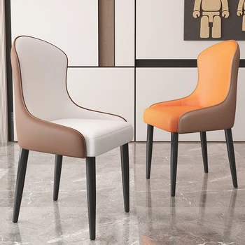 Современные обеденные стулья Роскошная кухня в Скандинавском стиле, Обеденные стулья с подушками из искусственной кожи, Табуреты для отдыха, мебель для гостиной, столовой