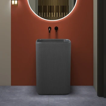 Современный минималистичный умывальник в стиле колонны для ванной комнаты Небольшой встроенный вертикальный умывальник напольного типа