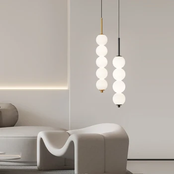 Современный стеклянный подвесной светильник, роскошная светодиодная лампа для гостиной, прикроватной тумбочки для спальни, подвесной светильник, люстра 110 В 220 В, Медный подвесной светильник