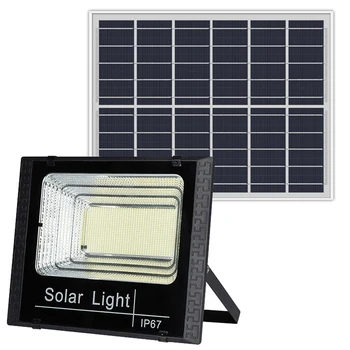 Солнечные прожекторы Пульт дистанционного управления 100 Вт Прожектор на солнечной энергии Наружный Водонепроницаемый IP67 Прочный Простая установка