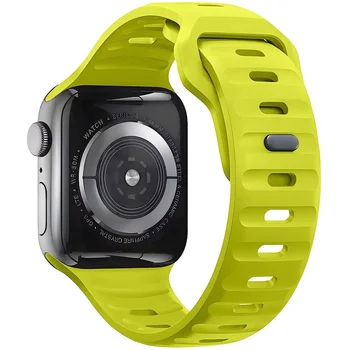 Спортивный Ремешок для Apple Watch 44 мм 40 мм 45 мм 42 мм 41 мм 38 мм Силиконовый Браслет С Воздушным Отверстием iWatch Serie Ultra 49 мм 8 7 6 SE 5 4 3 Band