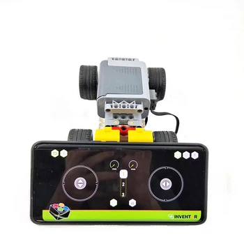 Техническое Приложение RC Программа Мотор Четырехколесное Транспортное Средство Автомобиль Робот Строительный Блок Совместим С lego 9686 Wedo Education Brick Toy