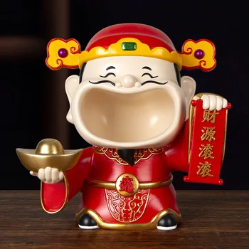 Украшение Zhaocai Wen God of Wealth Статуя Бога Богатства Для Гостиной Хранение Ключей От Дома Открытие и Подарки На Новоселье