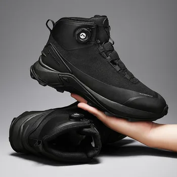 Уличная походная обувь, Горные треккинговые ботинки, черные водонепроницаемые походные кроссовки для мужчин, Безопасная Спортивная обувь для скалолазания, Тактическая мужская обувь
