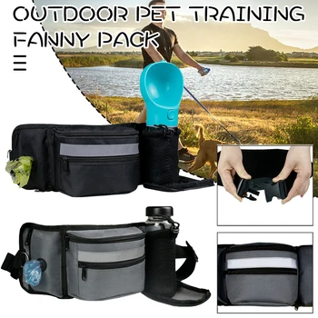 Универсальная поясная сумка для дрессировки домашних животных, Портативная сумка для выгула собак со светоотражающей полосой для тренировок