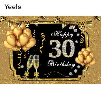 Фон для 30-летия Yeele Adult с золотыми точками на воздушном шаре, фон для фотосессии, портретная фотосъемка для фотостудии
