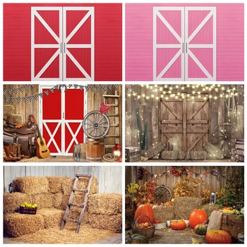 Фон для фотосъемки в западном фермерском сарае, винтажная деревянная дверь в стиле Кантри Дикого Запада, детский ковбойский фон для вечеринки по случаю дня рождения