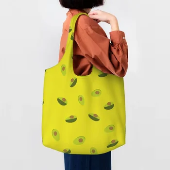 Холщовые хозяйственные сумки с рисунком авокадо, женские многоразовые сумки для бакалеи, фруктов, веганских покупок, сумки для фотографий