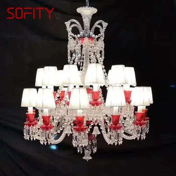 Хрустальный подвесной светильник SOFITY в роскошном стиле, Европейская свеча, художественная гостиная, ресторан, спальня, вилла, люстра