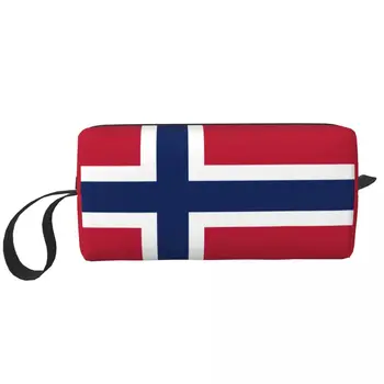 Цветовые коды флага Норвегии, косметичка для женщин, косметический органайзер для путешествий, Модные сумки для хранения туалетных принадлежностей, набор Dopp, футляр, коробка, подарки