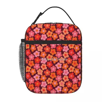 Цветочный узор на сливе Happy Boho в стиле ретро с цветочным рисунком, сумка для ланча, сумка для пикника, термосумки, термосумка-холодильник
