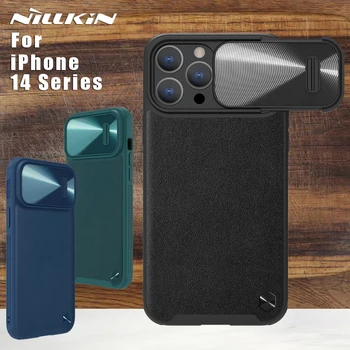 Чехол NILLKIN для iPhone 14 Pro Max Plus 5G Camshield Leather S Fabric Задняя крышка объектива Чехол для iPhone 14