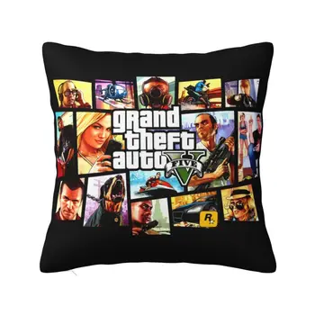 Чехол для подушки из приключенческой игры Grand Theft Auto 45x45 см, GTA, Бархатная роскошная наволочка для домашнего декора
