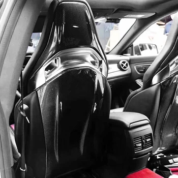 Чехол для сидений из 100% сухого углеродного волокна, чехол для спинки кресла Mercedes Benz W205 C63 Седан 2014-2019, Чехлы для задних сидений