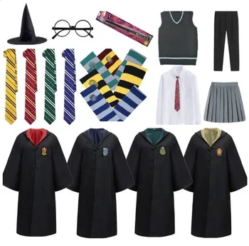 Школьная форма для женщин и девочек старшего возраста, косплей, Халат Гермионы Грейнджер, костюм-накидка, костюм на Хэллоуин, Карвинговые костюмы для косплея для взрослых