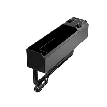 Щелевой ящик для хранения Передний ящик для хранения Многофункциональный ящик для хранения с двумя USB-разъемами для автомобильных принадлежностей
